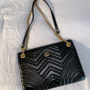 Gucci Calfskin Matelasse Med. GG Marmont Shoulder